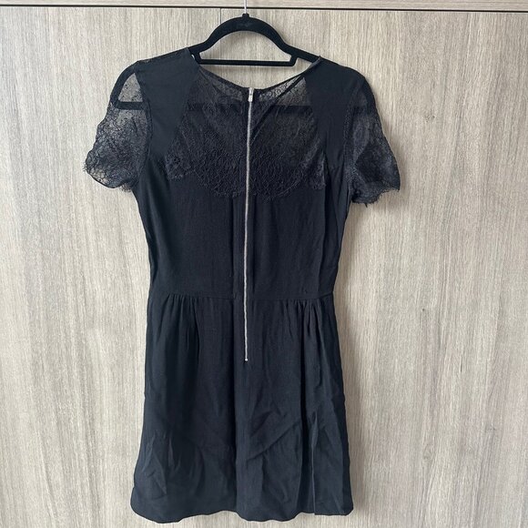 Sandro Black Lace Dress- Size 2 - Picture 2 of 4